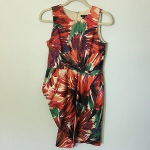 Ann Taylor paint stroke peplum cocktail dr…
